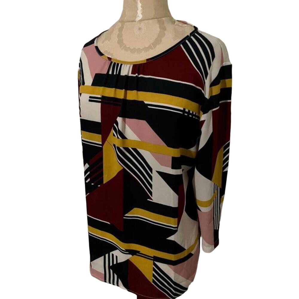 Van Heusen Multi-Color 3/4 Sleeve Blouse Large